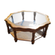 Table basse en bois et en verre vintage