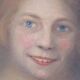 Antique signed painting portrait of a girl oil on canvas 1880 BM1N