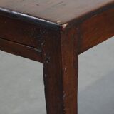 Table ancienne en bois fruitier, 2 tiroirs, France