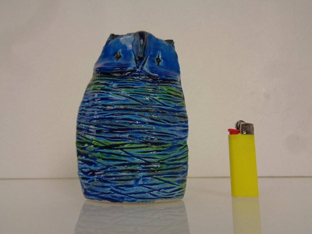 Ceramic Rimini Blu Owl by Aldo Londi for Bitossi, 1960s