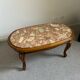 Louis XV style coffee table with marble and solid wood.