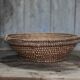 Large old wicker bowl, straw and bramble, woven bowl, rustic.