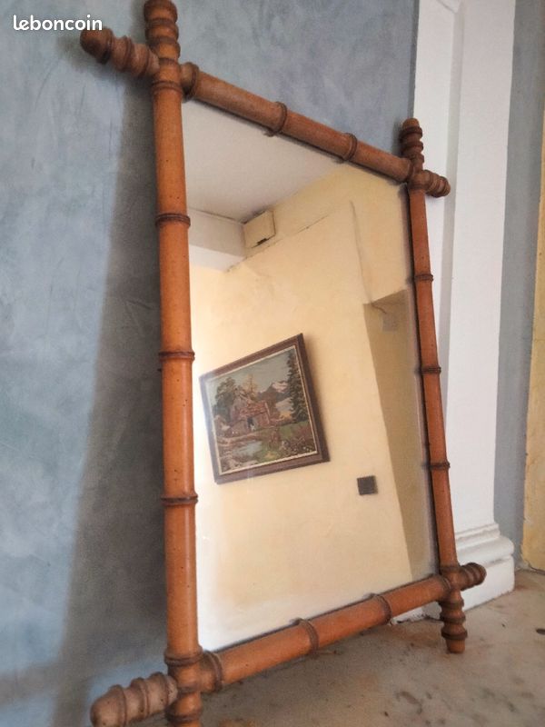 Vintage bamboo mirror