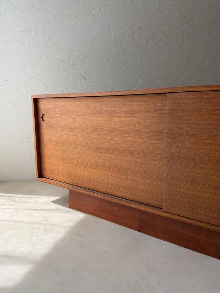 Danish mid-century teak sideboard with sliding doors