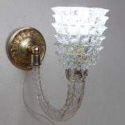 Set of 2 Art Deco Wall Light in Murano Rostrato Glass by Barovier e Toso, 1