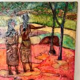 Landscape on cardboard