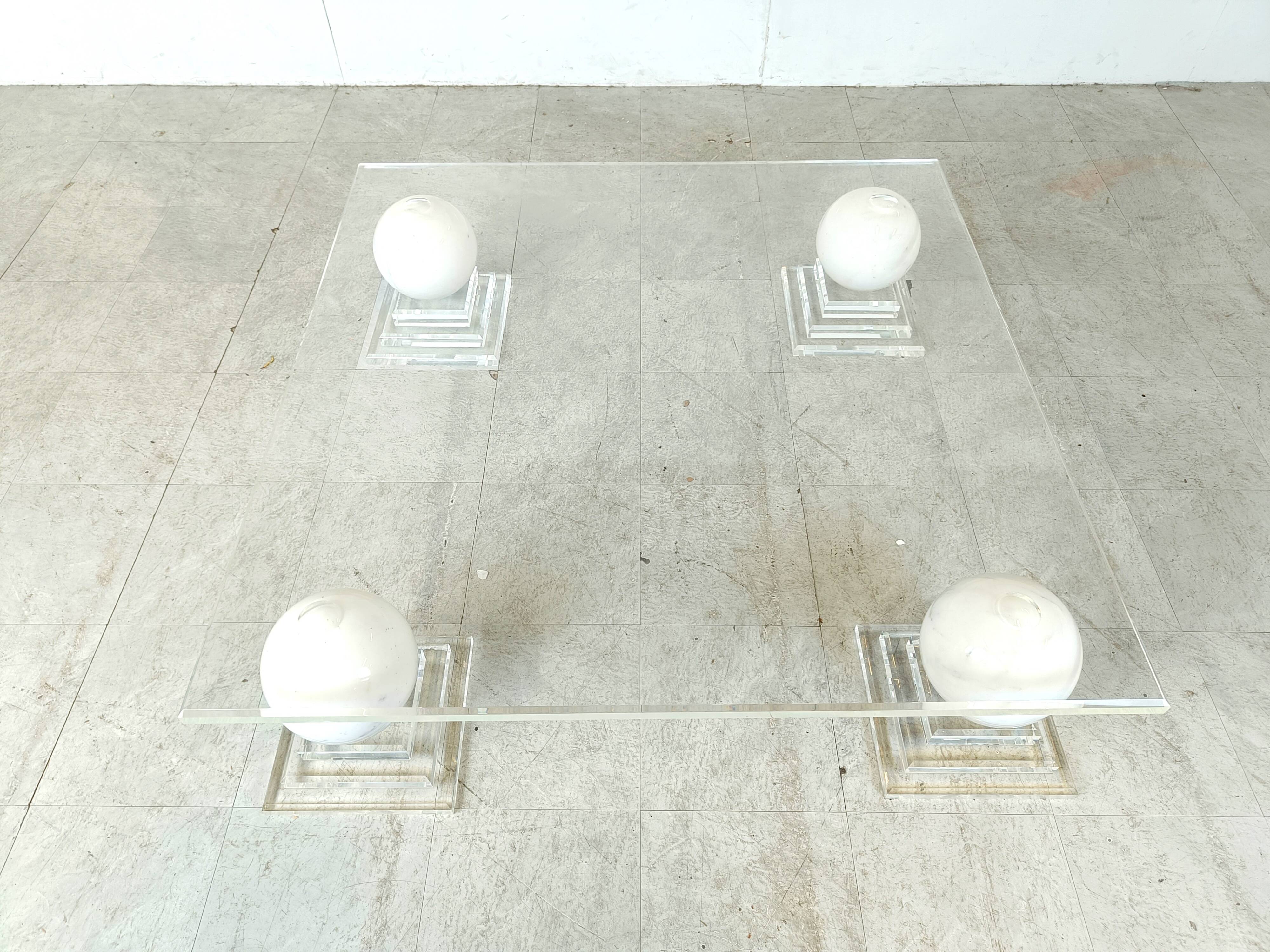 Marble sphere coffee table by Roche Bobois, 1980s