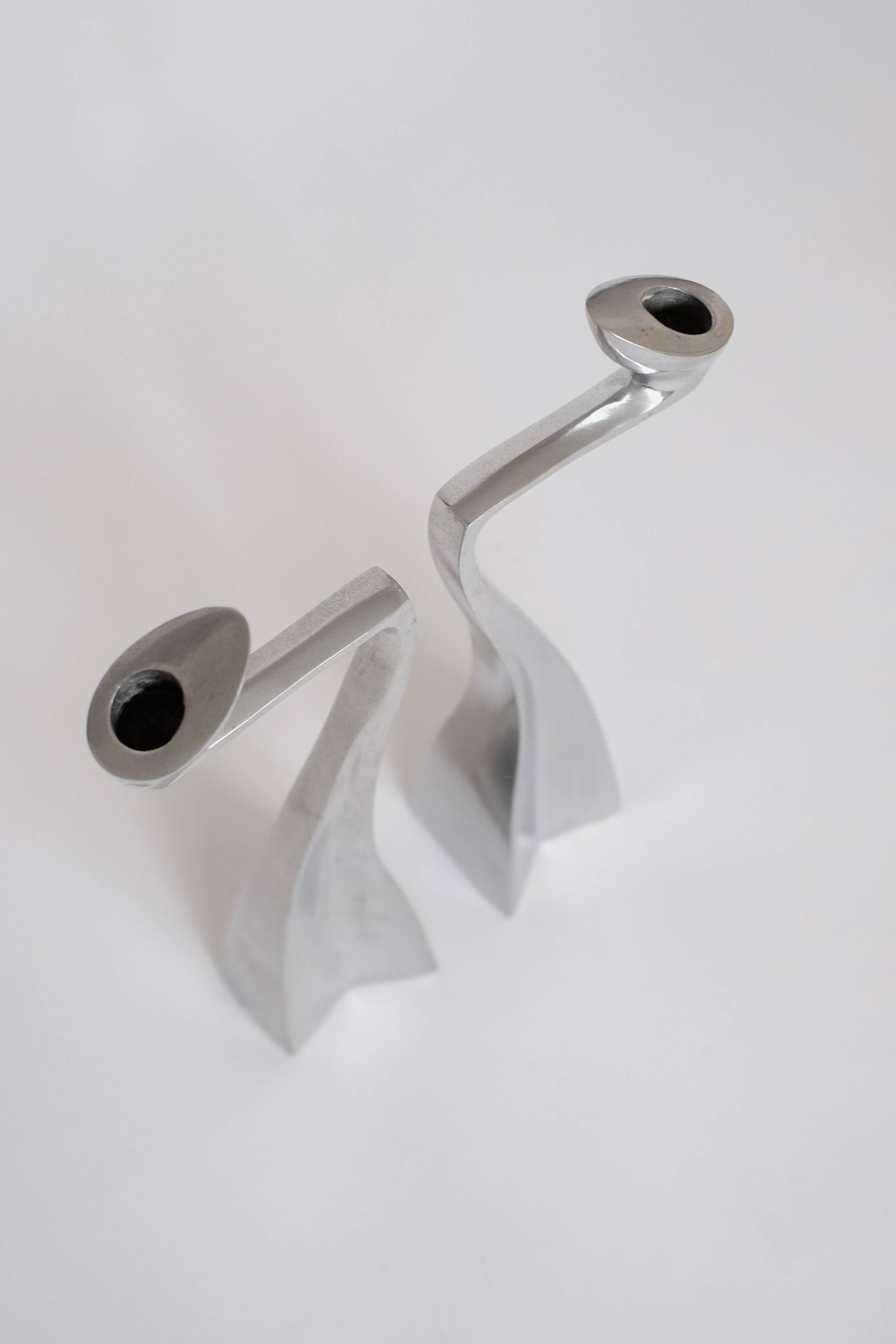 Pair of candle holders by Matthew Hilton 80's