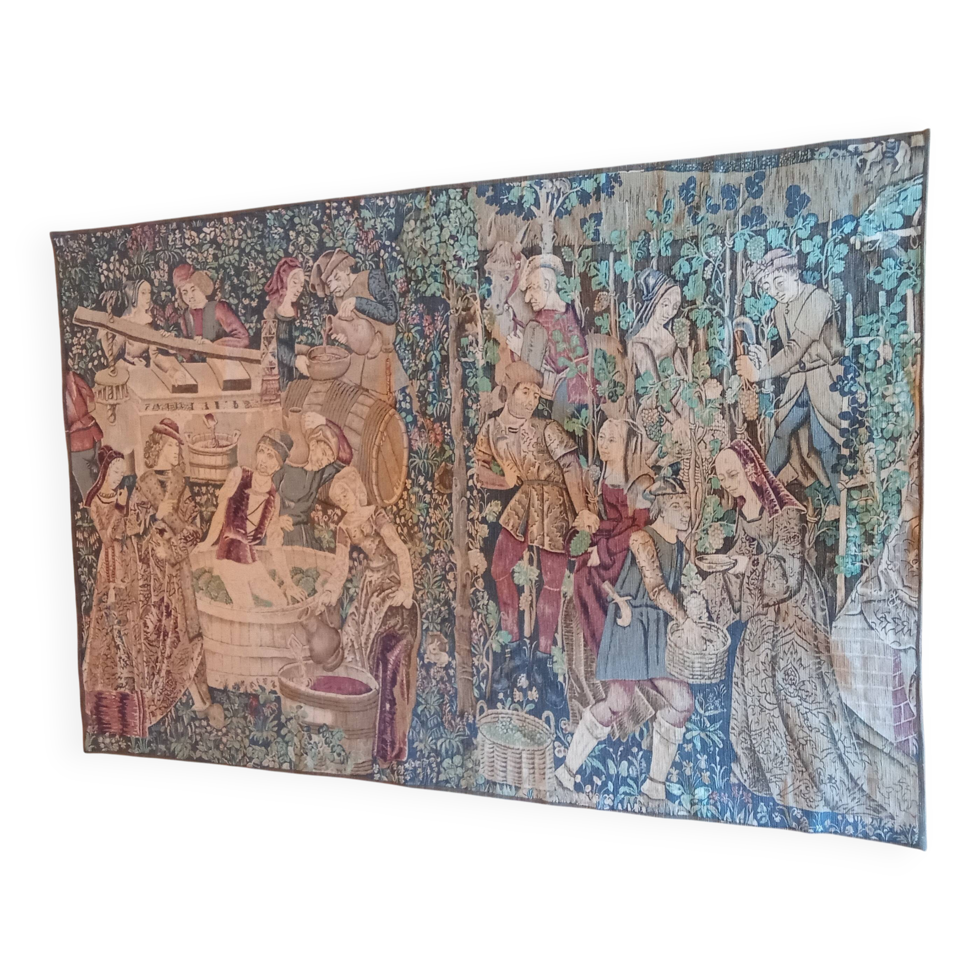 Antique tapestry, the grape harvest