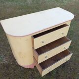 Art Deco curved chest of drawers in lacquered wood