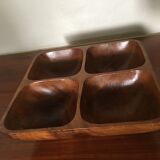 Wooden dish with compartments