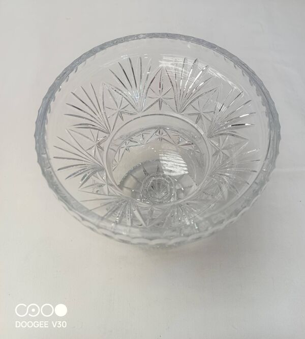 Grande coupe ancienne en cristal taille vase