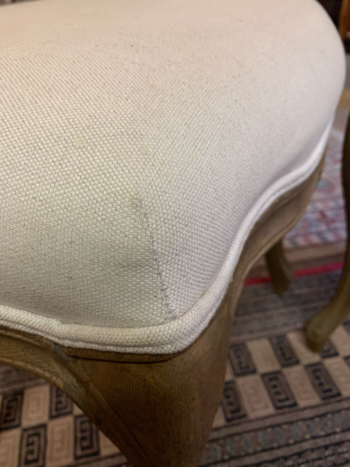 Pair of beige stool Louis XVI style