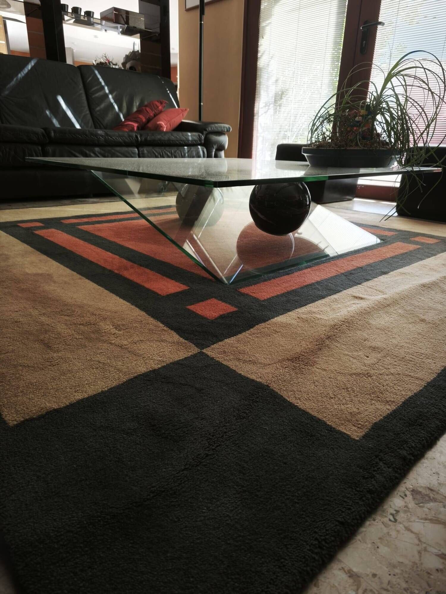 Roche Bobois coffee table in marble and glass.