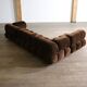 Camaleonda Sofa In Brown Corduroy By Mario Bellini For C&B Italia 1969