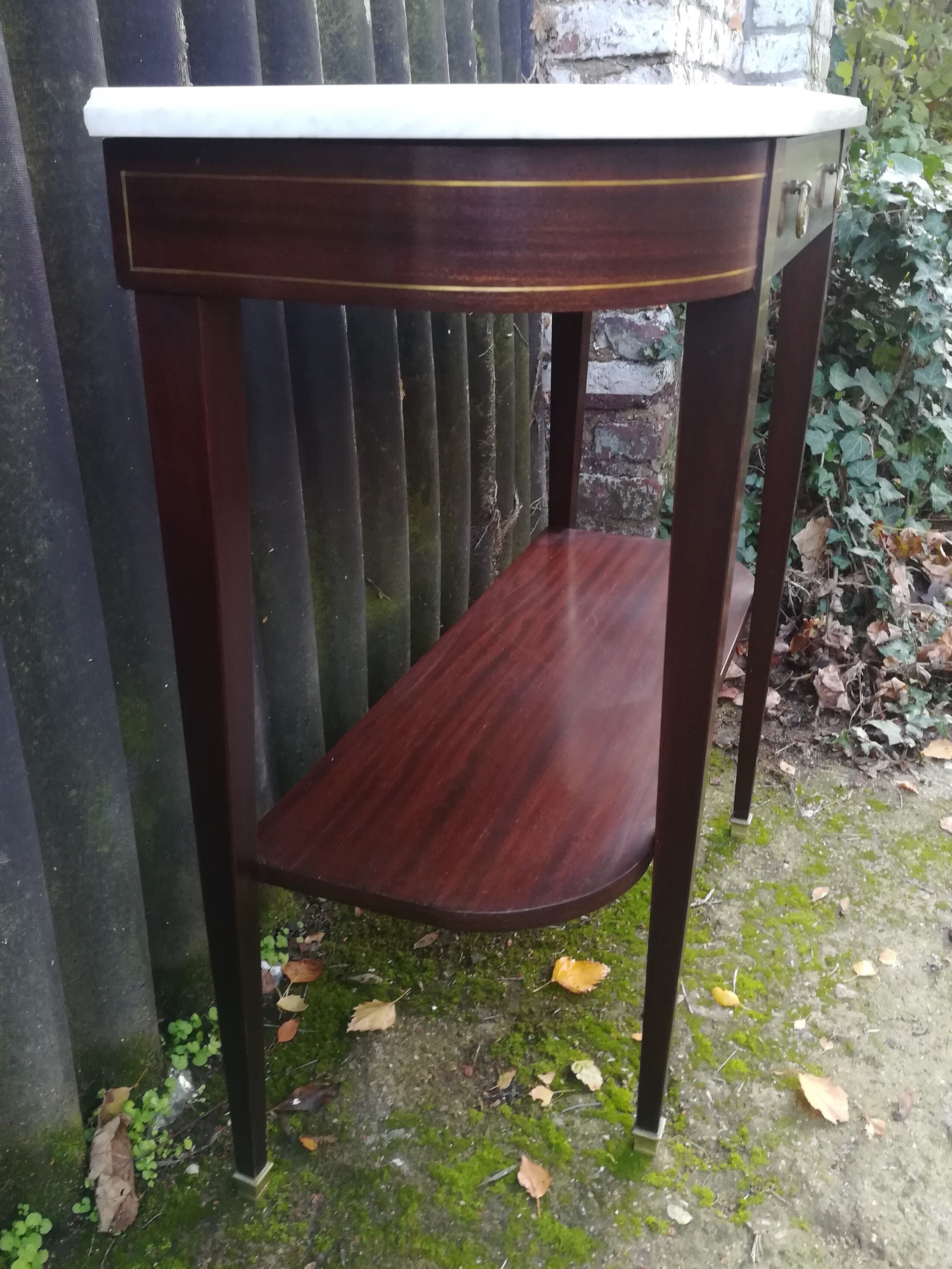 Louis XVI-style mahogany and marble console