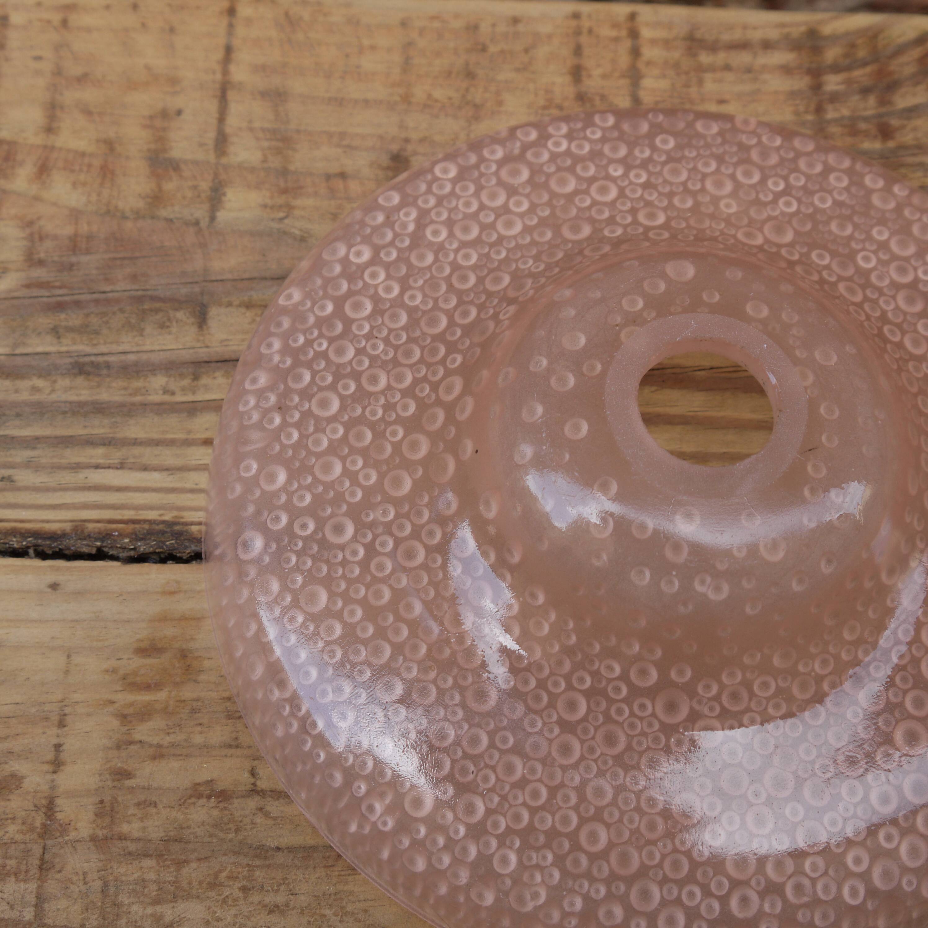 Lampshade in bulled pink glass