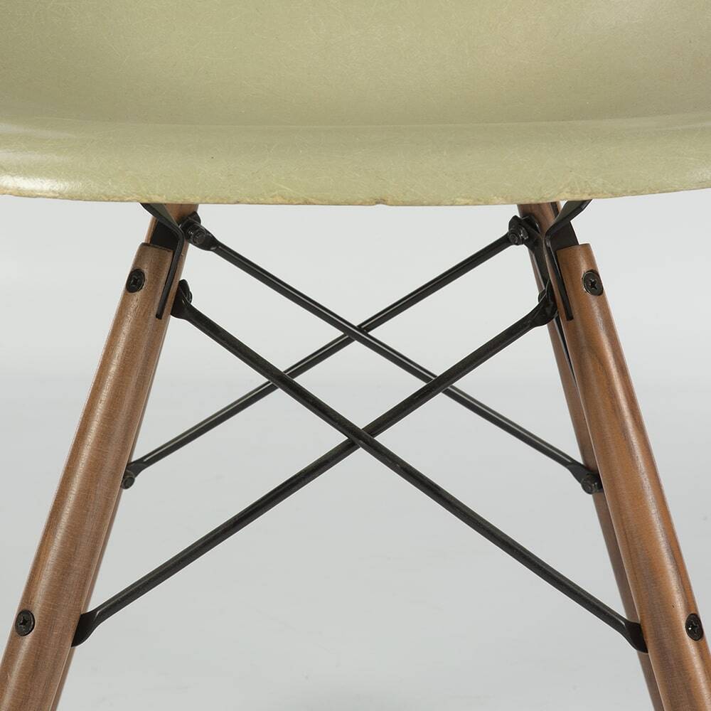 Grey Yellow Herman Miller Vintage Original Eames DSW Side Shell Chair