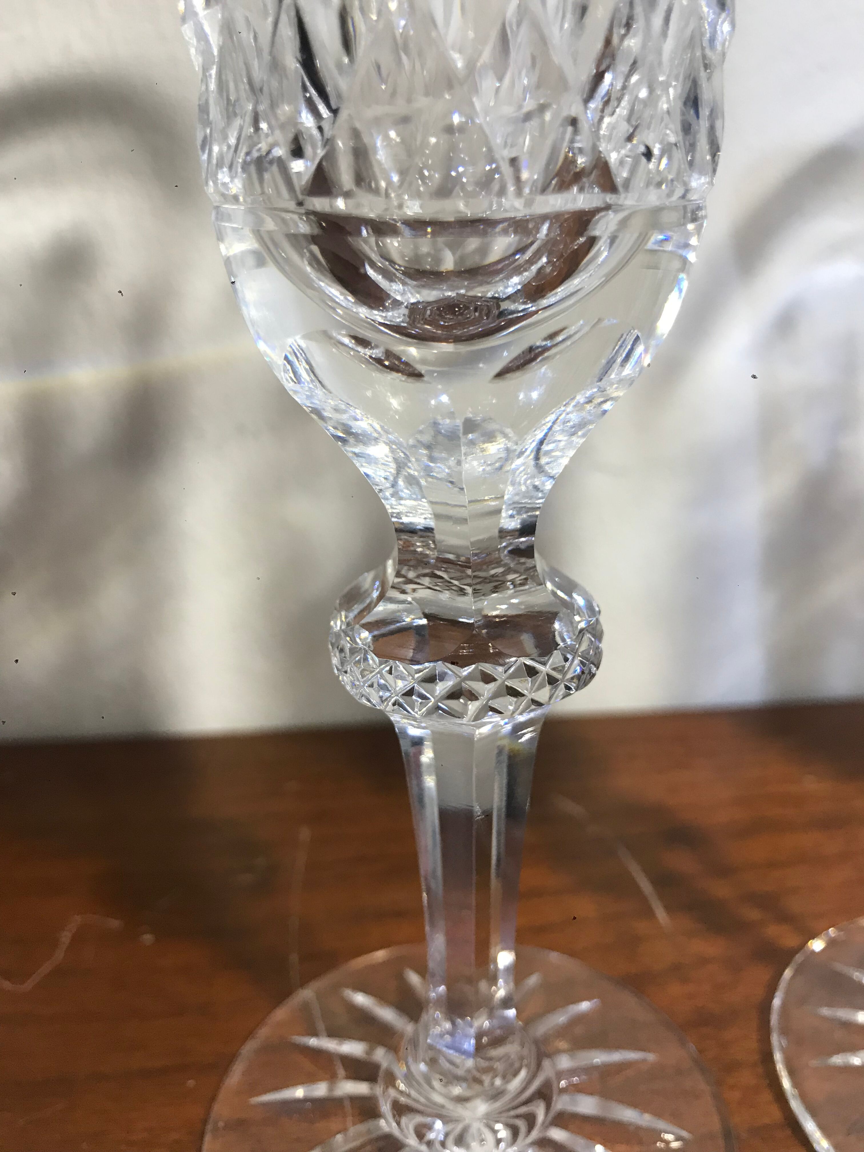 Set de 4 flûtes à champagne cristal de Lorraine style Saint Louis