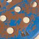 Tabouret industriel acier patine bleue & chocolat vintage