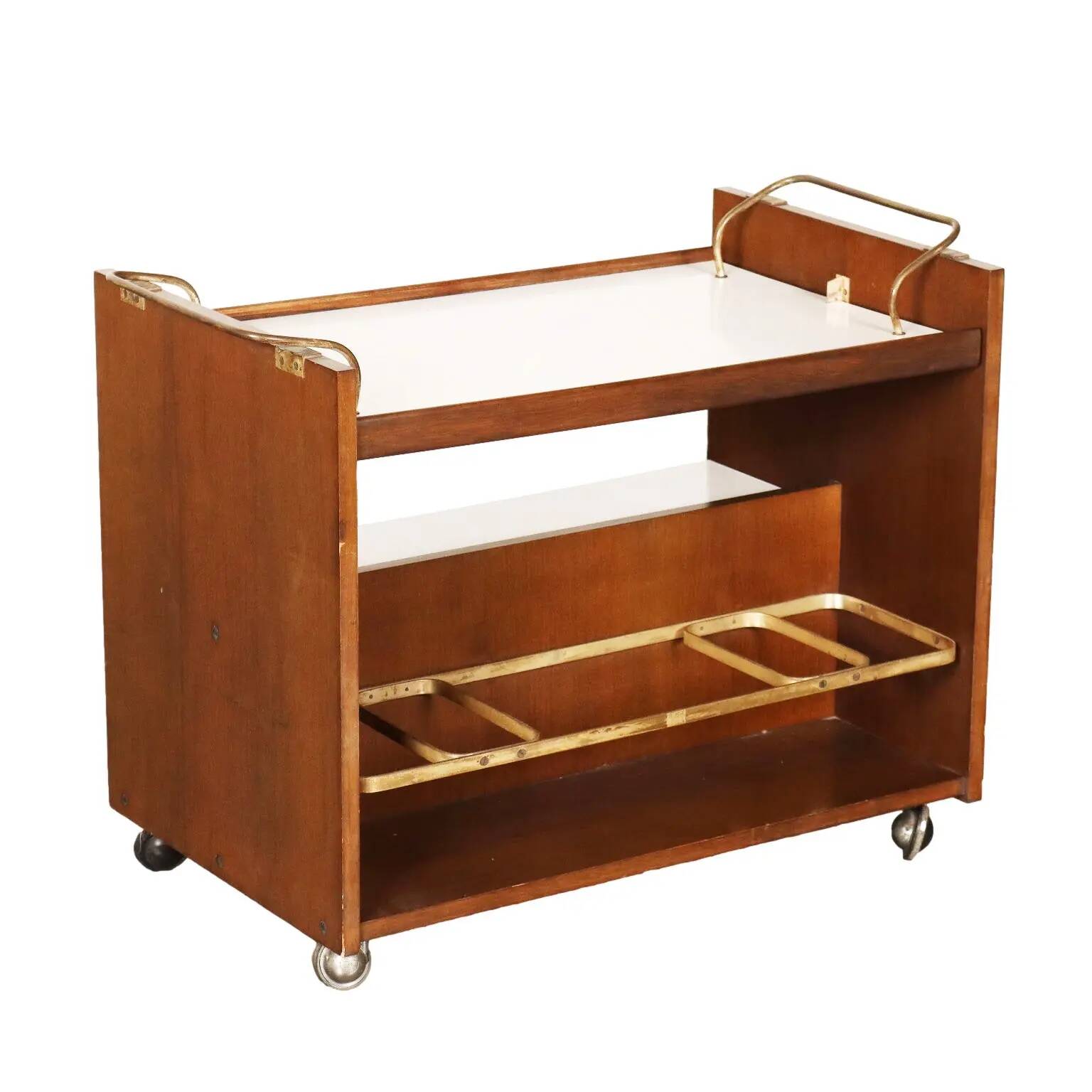 Vintage kitchen sideboard in laminate and walnut veneer, 1970s design.
