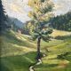 Painting "The Tree in the Valley", oil on panel, signed, 1936