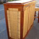 Mahogany and straw bar, made in Mexico around 1950