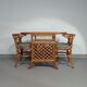 Rattan / bamboo balcony side table / chairs set 1970s
