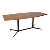 Table vintage années 60 en métal et bois design italien