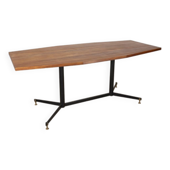 Vintage 60's table in metal and wood italian design