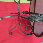 Low wrought iron 1950 marble top side table