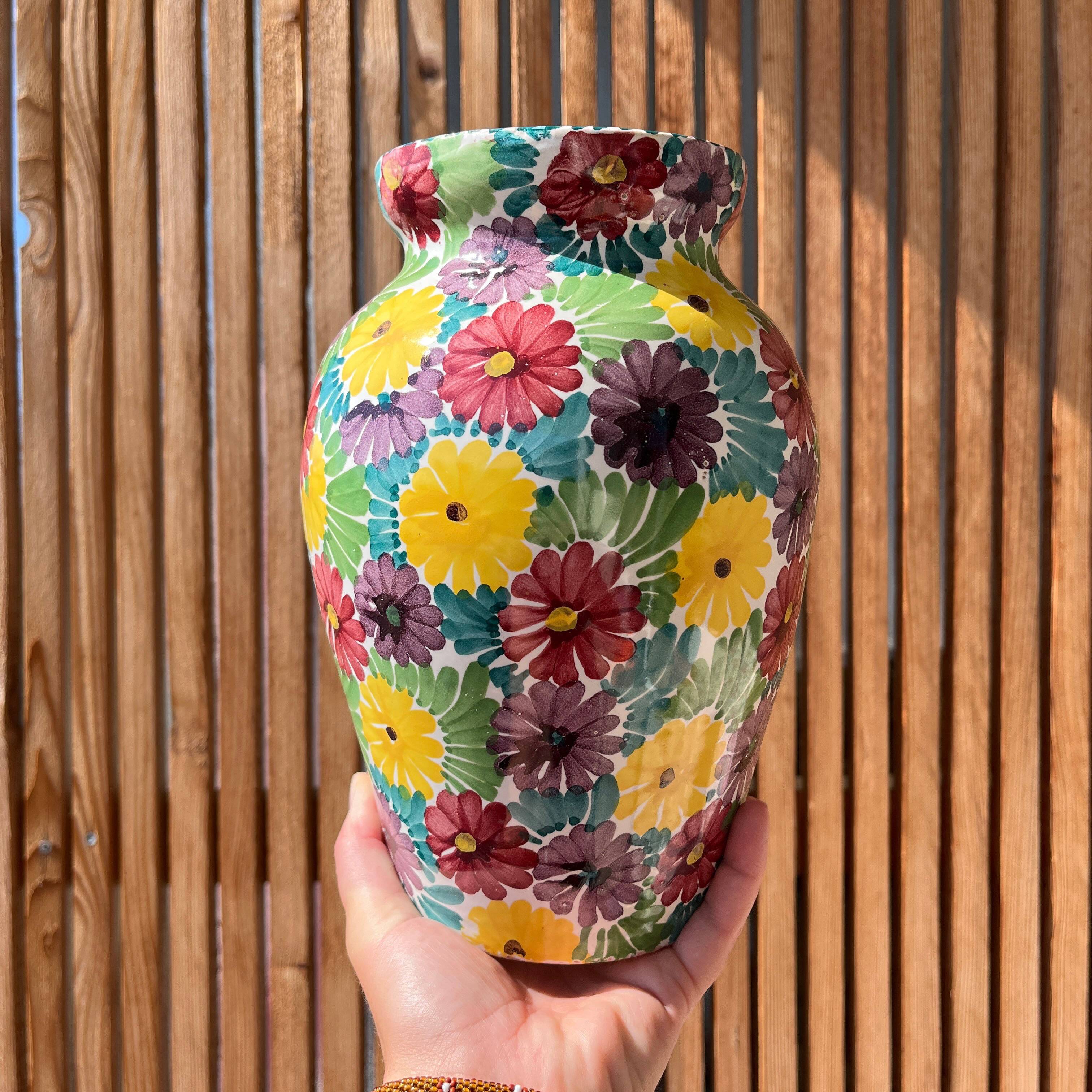 Ceramic flower vase Italy 1960