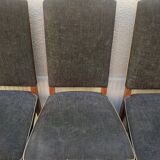 8 vintage chairs lined grey black