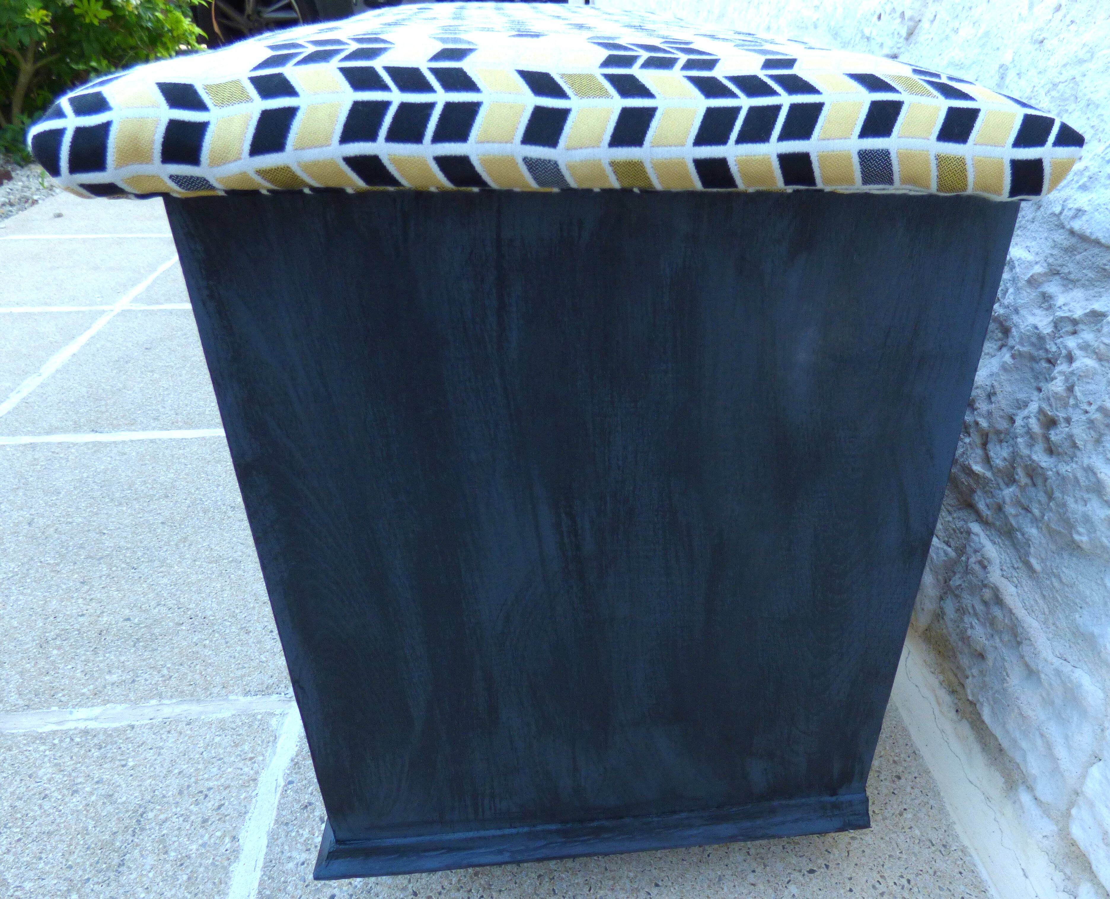 Wooden storage chest or bed end with padded top - Totally real