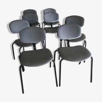 Series of 8 Steelcase Strafor chairs
