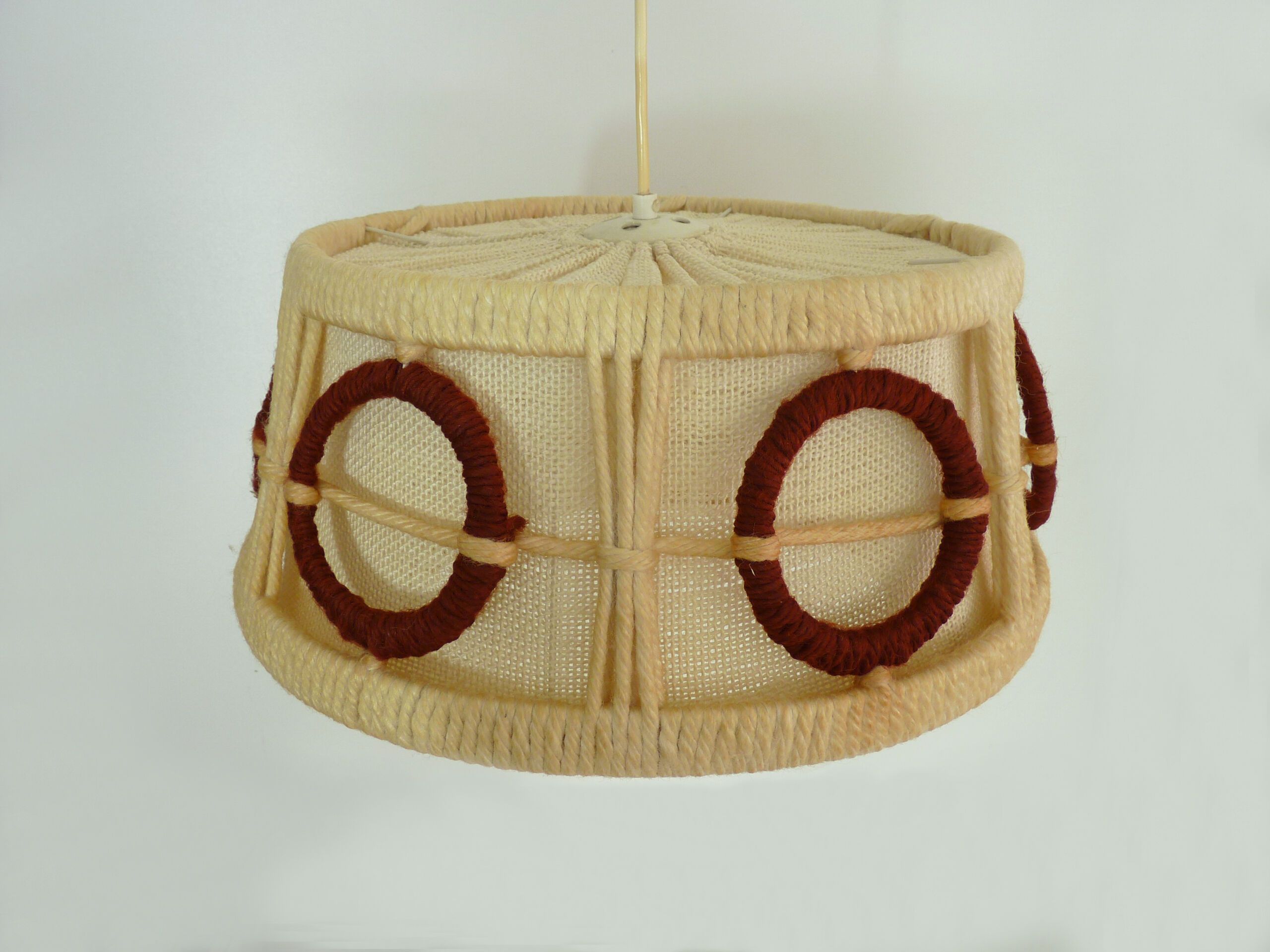 Scandinavian GDR wool en wooden hanging