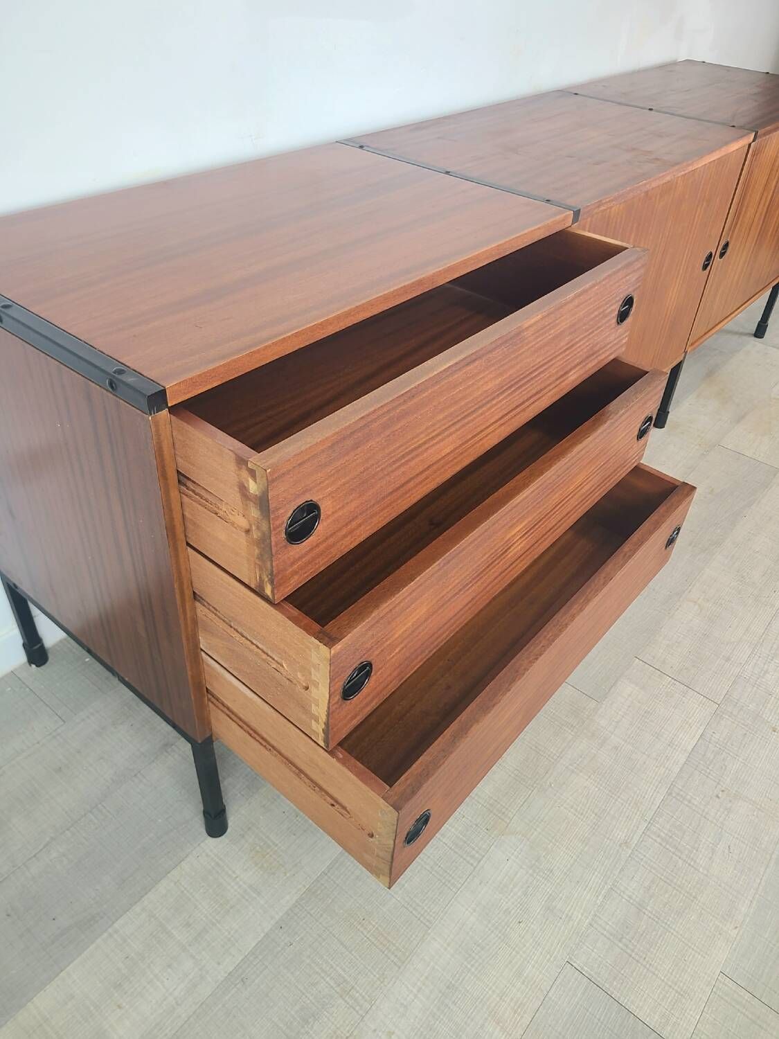 Vintage ARP Minvielle edition teak sideboard, Guariche design, 1960