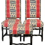 Two Sheepbone chairs and a matching ottoman