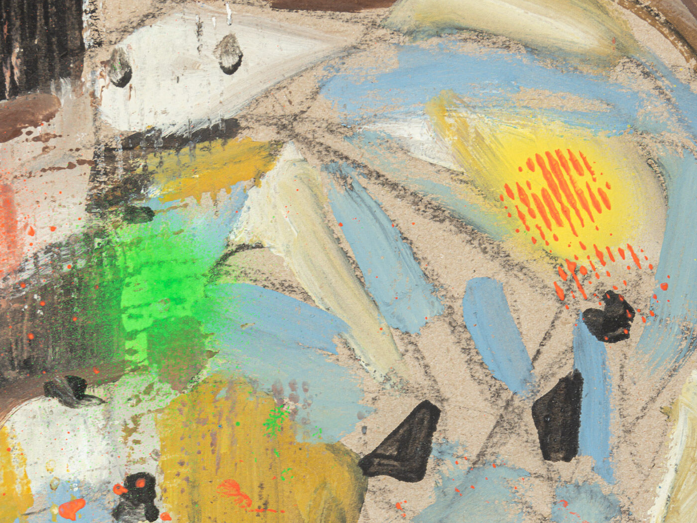 Colorful Fragmentation, Gouache on thick Paper, 81 x 61 cm