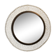 Miroir rond XXème en métal perforé blanc 29x29cm