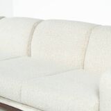 Oriolo canapé by Claudio Salocchi for Sormani in wood and white fabric.