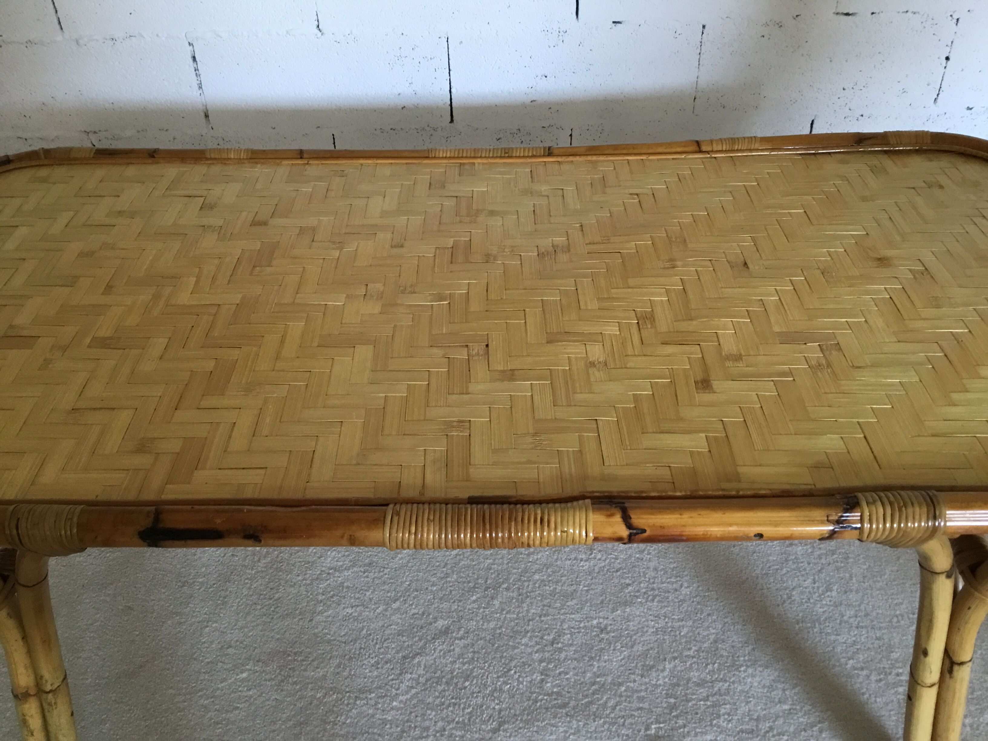 Vintage rattan table