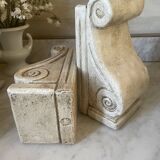 Pair of vintage patinated plaster bookends
