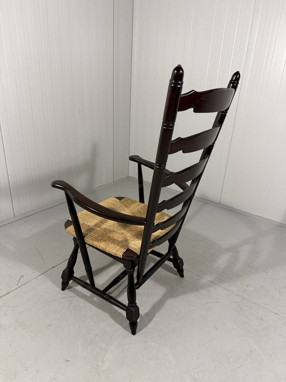 Rustic brutalist high ladder back arm chair 1960’s