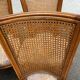 Set of 6 Louis XVI style chairs with caned backs and 70s jacquard fabric.