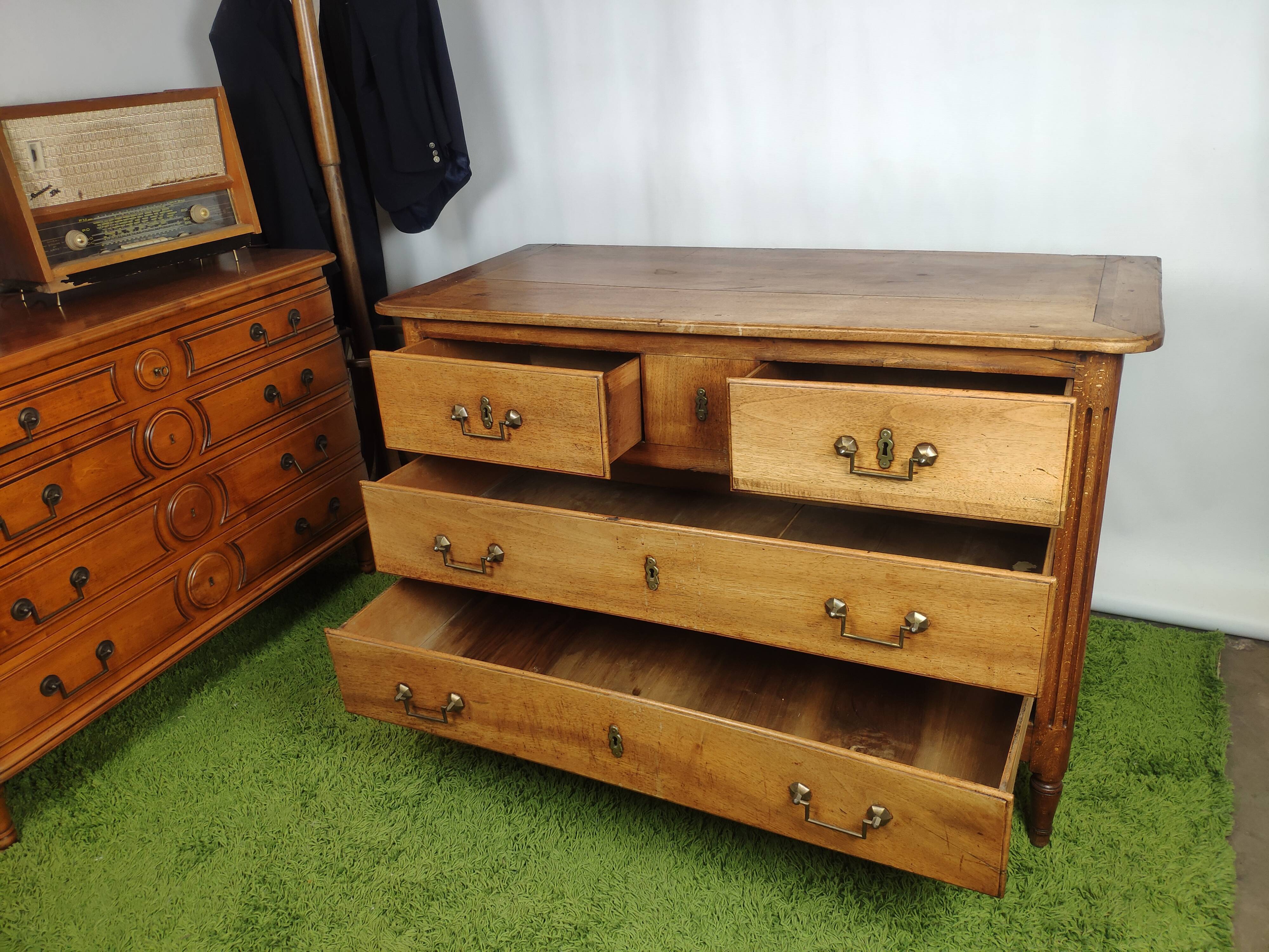 Louis XVI light oak style chest of drawers
