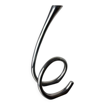 XL biomorphic candleholder, solid aluminium, Spain, 1970