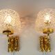 Vintage Murano and 1960 gold metal wall light