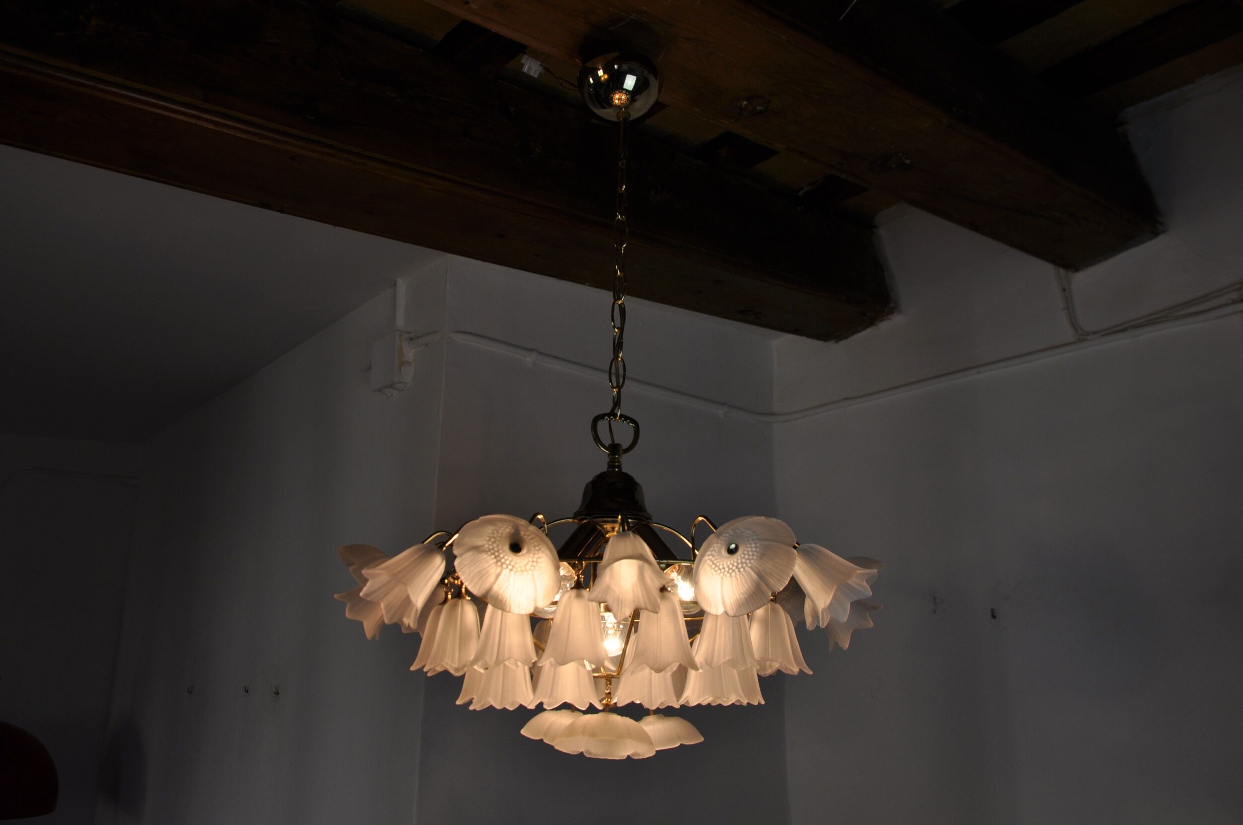 Murano glass floral chandelier, Italy, 1970
