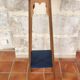 Deep Blue Wood Side Table with 2 Shelves Renovated